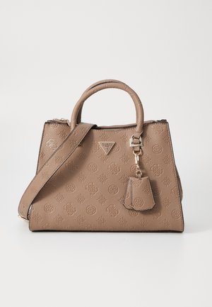 Guess CRESIDIA SOCIETY SATCHEL - Sac à main - dark taupe