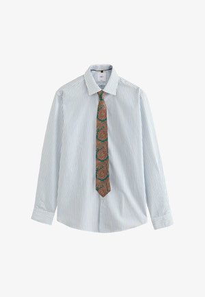 Next, SLIM FIT - TWO TONE STRIPE FORMAL SHIRT AND TIE SET - Business skjorter - white blue green