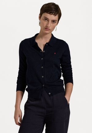 PIMA COTTON LONG SLEEVE CARDIGAN - Strickjacke - hunter navy