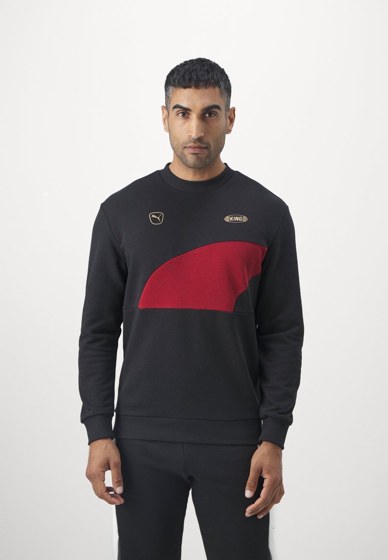 Puma KING CREW - Felpa - black/intense red