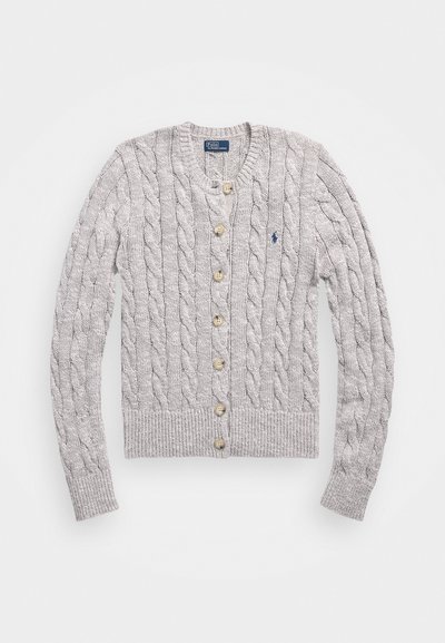 Polo Ralph Lauren CABLE-RAGG-KNIT COTTON CREWNECK CARDIGAN - Kardigan - off-white