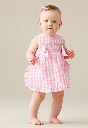 Angel & Rocket, REGULAR FIT - PERCY GINGHAM FRILL AND BLOOMER DRESS SET - Day dress - pink
