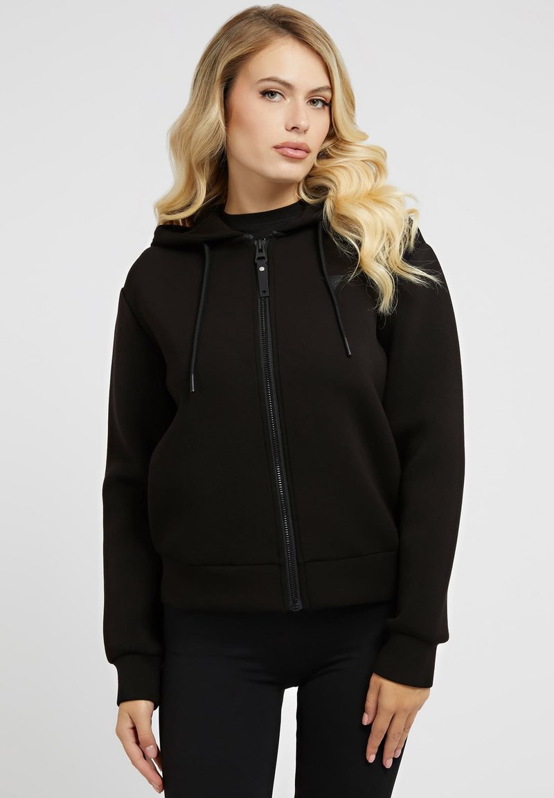 Guess Active Sweat Shirt Long A Capuche Zippe Noir Pour Femme main image 0