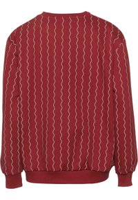 Karl Kani SMALL SIGNATURE ZICZAC PINSTRIPE CREW - Sudadera - darkred offwhite