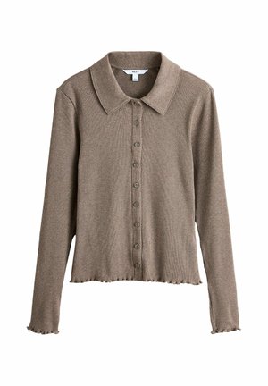 REGULAR FIT - LONG SLEEVE BUTTON THROUGH - Kardigán - taupe