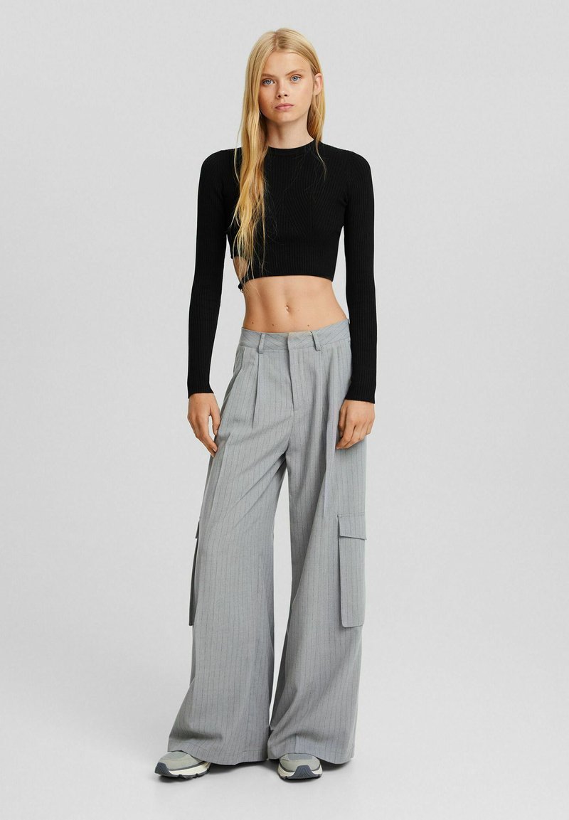 Bershka Cargobroek grijs Bershka Cargobroek grijs