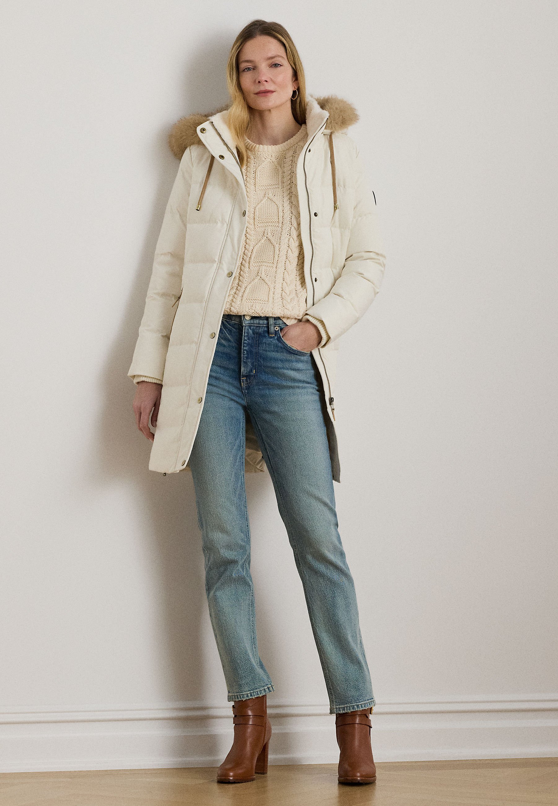 Lauren Ralph Lauren FAUX FUR TRIM HOODED DOWN COAT - Down coat
