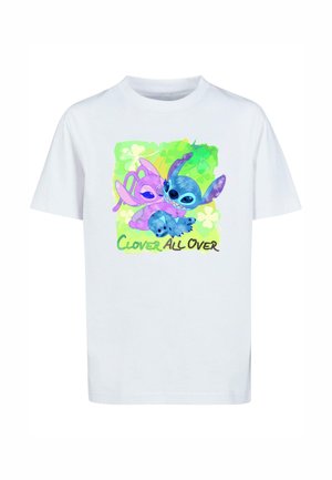 LILO AND STITCH - ST PATRICK'S DAY CLOVER  - Print T-shirt - white