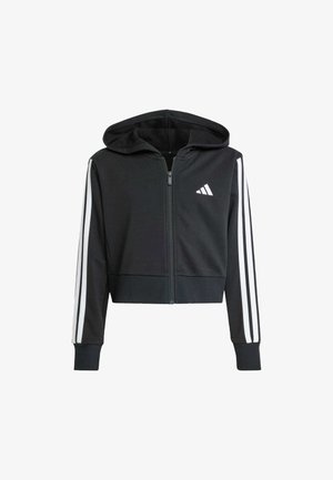 ESSENTIALS FULL - Majica s kapuljačom i patentnim zatvaračem - black white