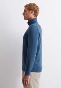 Marc O'Polo ROLLKRAGEN-PULLOVER REGULAR AUS GESPRENKELTEM - Strickpullover - navy gray