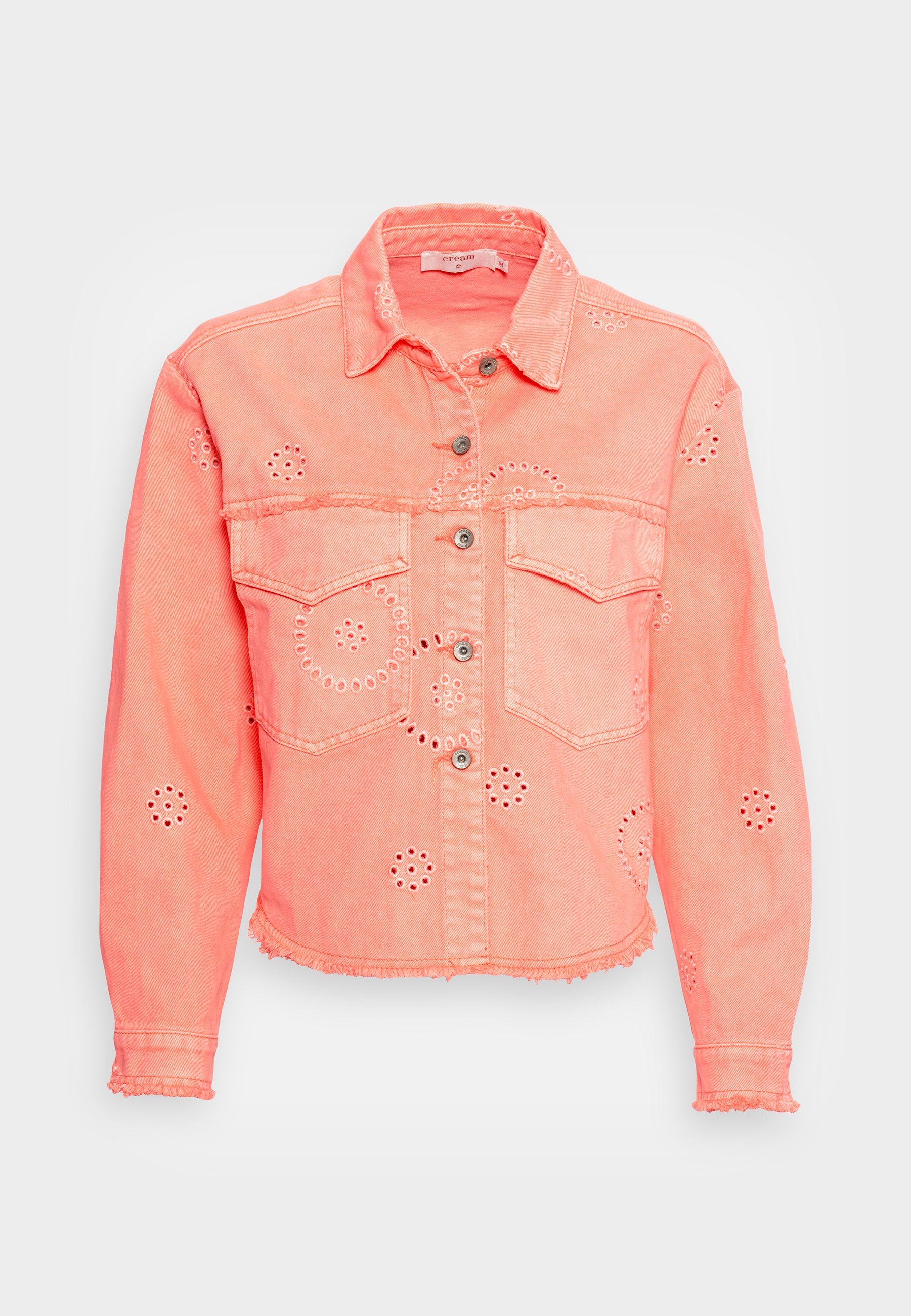 Cream Denim jacket - burnt coral/pink 