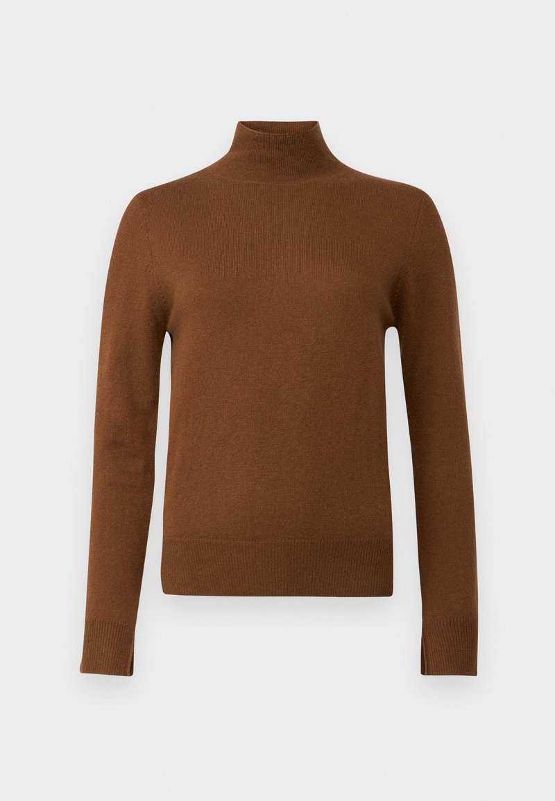 pure cashmere SIMPLE HIGH NECK SWEATER - Strikkegenser - deep camel ...