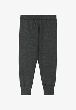 Dunkelgraue Jogginghose aus weichem, strukturreichem Stoff mit elastischem Bund und eng anliegenden Bündchen an den Knöcheln. Keine Taschen sichtbar.