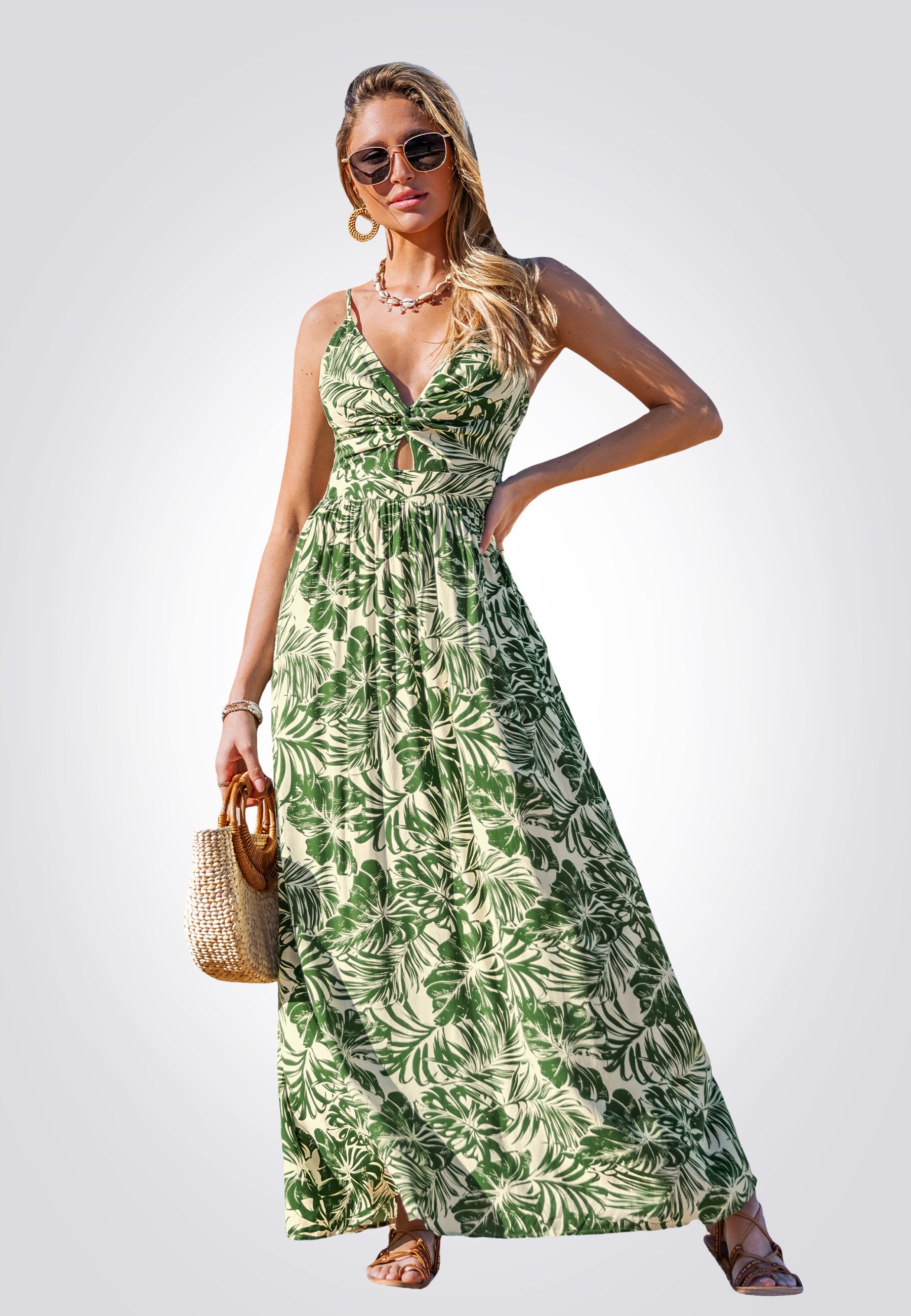 maxi dress zalando Zalando Myleene Klass Floral Maxi Dress Myleene Klass CREAM PALM TIERED SUN REGULAR FIT Maxi Dress