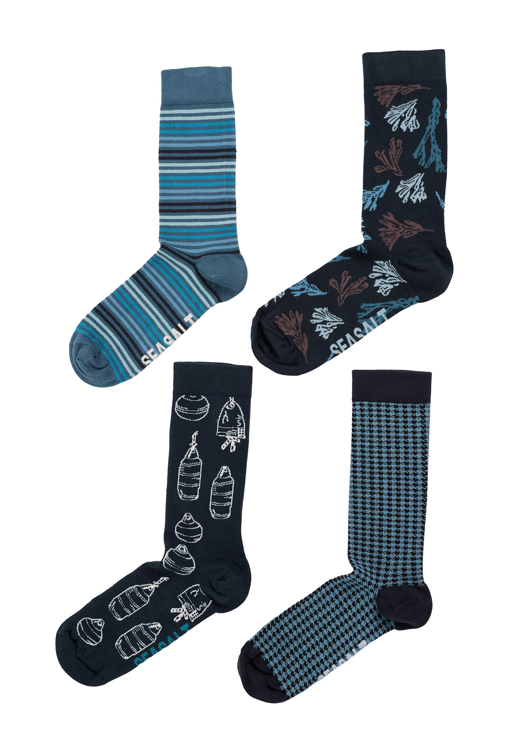 Calze Uomo Seasalt Porthgwarwa – Scatola Da 4 Paia, Mix Colori, Taglia Unica 8-12