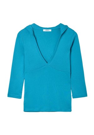 Stradivarius, 3/4 SLEEVE HOODED T-SHIRT - T-shirt à manches longues - blue