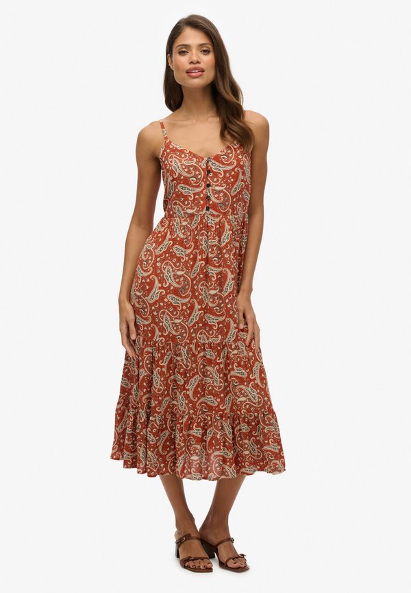 HALF BUTTON TIERED - Blusenkleid