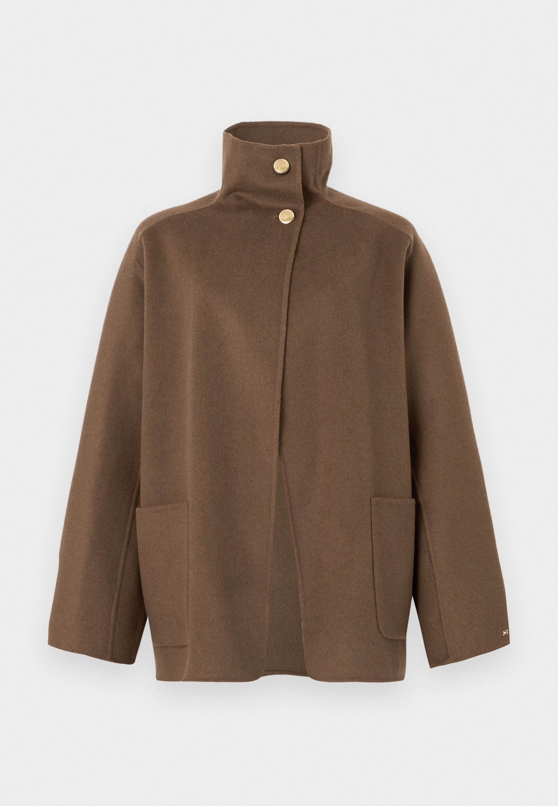 Tommy Hilfiger WOOL BLEND FUNNEL NECK OVERSIZED COAT - Short coat