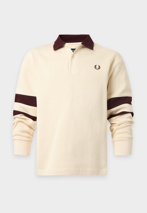 Fred Perry, TIPPEDSLEEVE COLLARED SWTSHIRT - поло риза - ecru