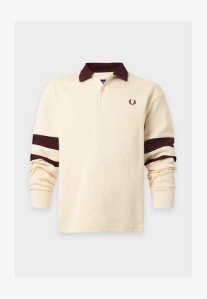 Fred Perry, TIPPEDSLEEVE COLLARED SWTSHIRT - поло риза - ecru