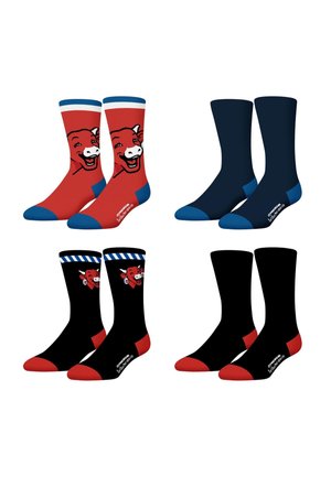 4 PACK - Chaussettes - rouge noir blanc bleu