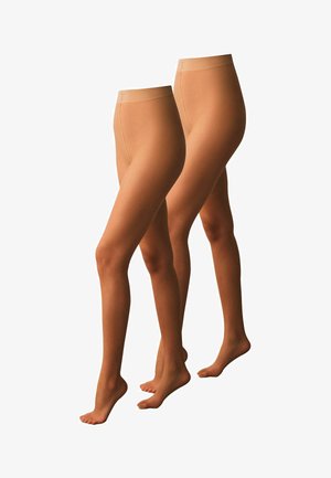 N. PREMIUM ULTIMATE SHEER 7 DENIER OPAQUE TIGHTS 2 PACK . - Harisnyanadrágok - golden tan