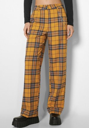 WITH CHECKS AND CHAIN TAILORED - Broek - yellow