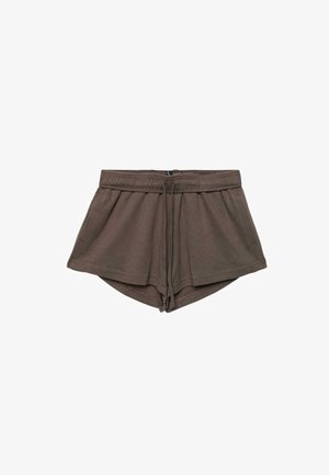 Stradivarius, MICRO SHORTS WITH TURN-UP WAIST - Jogginghose - dark brown