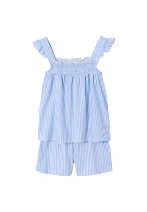 Vertbaudet, VERTBAUDET SCHLAFANZUG MIT VOLANTTRÄGERN MIT GESMOKTEM OBERTEIL MÄDCHEN - Pyjama set - himmelblau