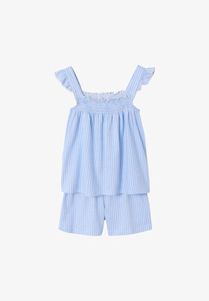 Vertbaudet, VERTBAUDET SCHLAFANZUG MIT VOLANTTRÄGERN MIT GESMOKTEM OBERTEIL MÄDCHEN - Pyjama set - himmelblau