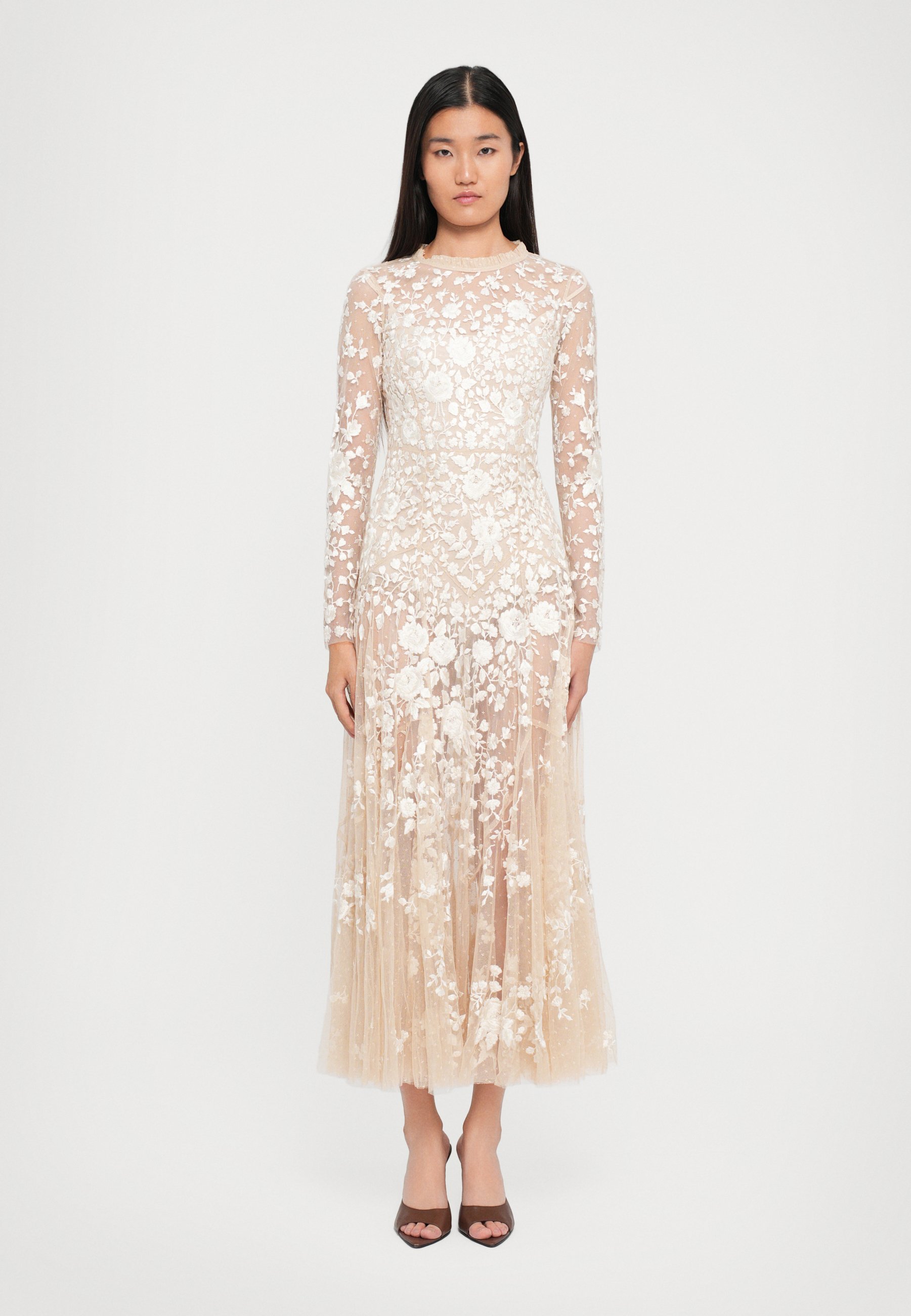 needle and thread beige dress Needle & Thread Wesley Gown BHLDN – Nearly Newlywed