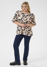 Kaffe Curve KCPACA - Bluse - beige black peach blurry leaf