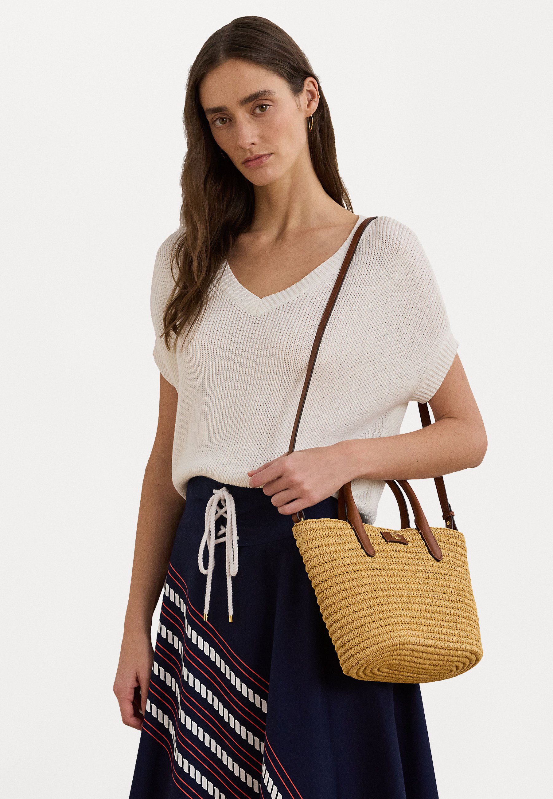 Lauren Ralph Lauren WOVEN STRAW MEDIUM BRIE TOTE BAG - Tote