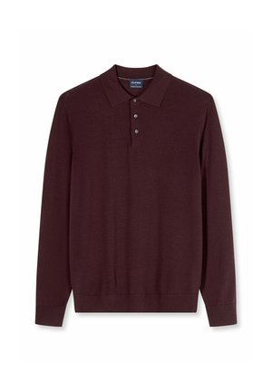 OLYMP, OLYMP CASUAL STRICK, POLO LANGARM - Poloshirt - bordeaux