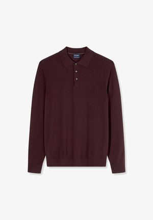 OLYMP, OLYMP CASUAL STRICK, POLO LANGARM - Poloshirt - bordeaux