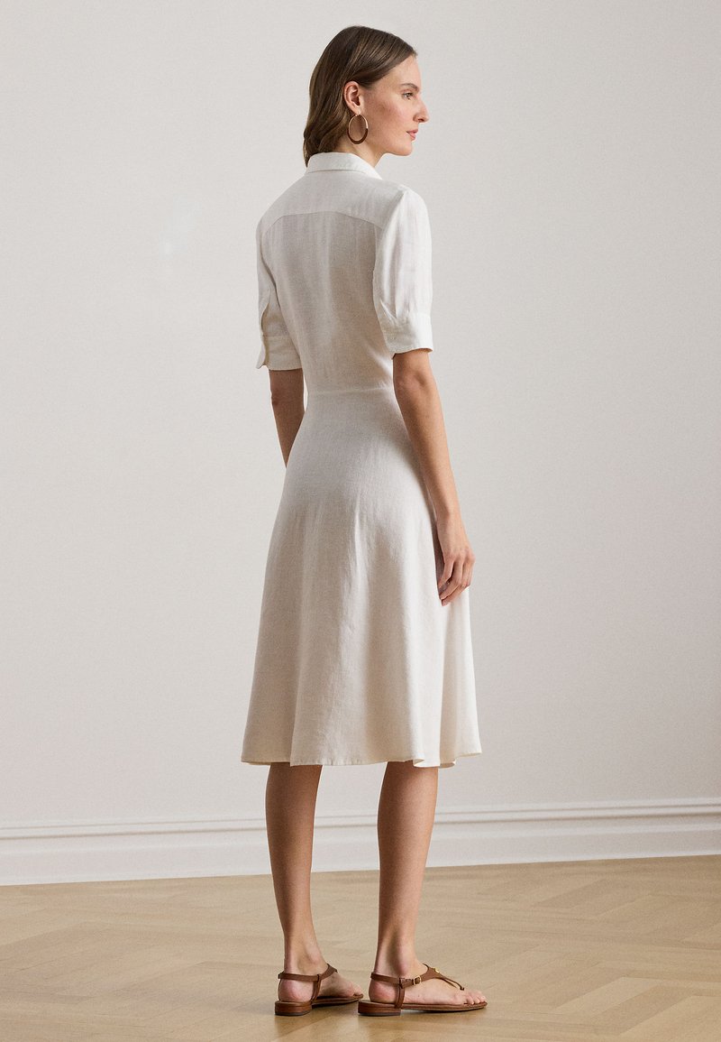Lauren Ralph Lauren Petite TIE FRONT LINEN SHIRTDRESS - Shirt dress - white  - Zalando.co.uk