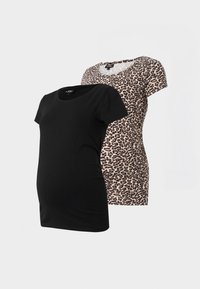 ONLY MATERNITY OLMLOVELY LIFE O NECK 2 PACK - Trükipildiga T-särk - black