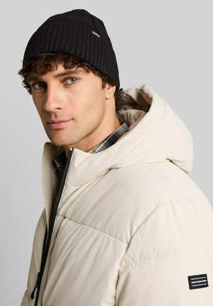 TOM TAILOR DENIM, TOM TAILOR DENIM ACCESSOIRE BEANIE MÜTZE MIT ZOPFMUSTER - Mütze - black
