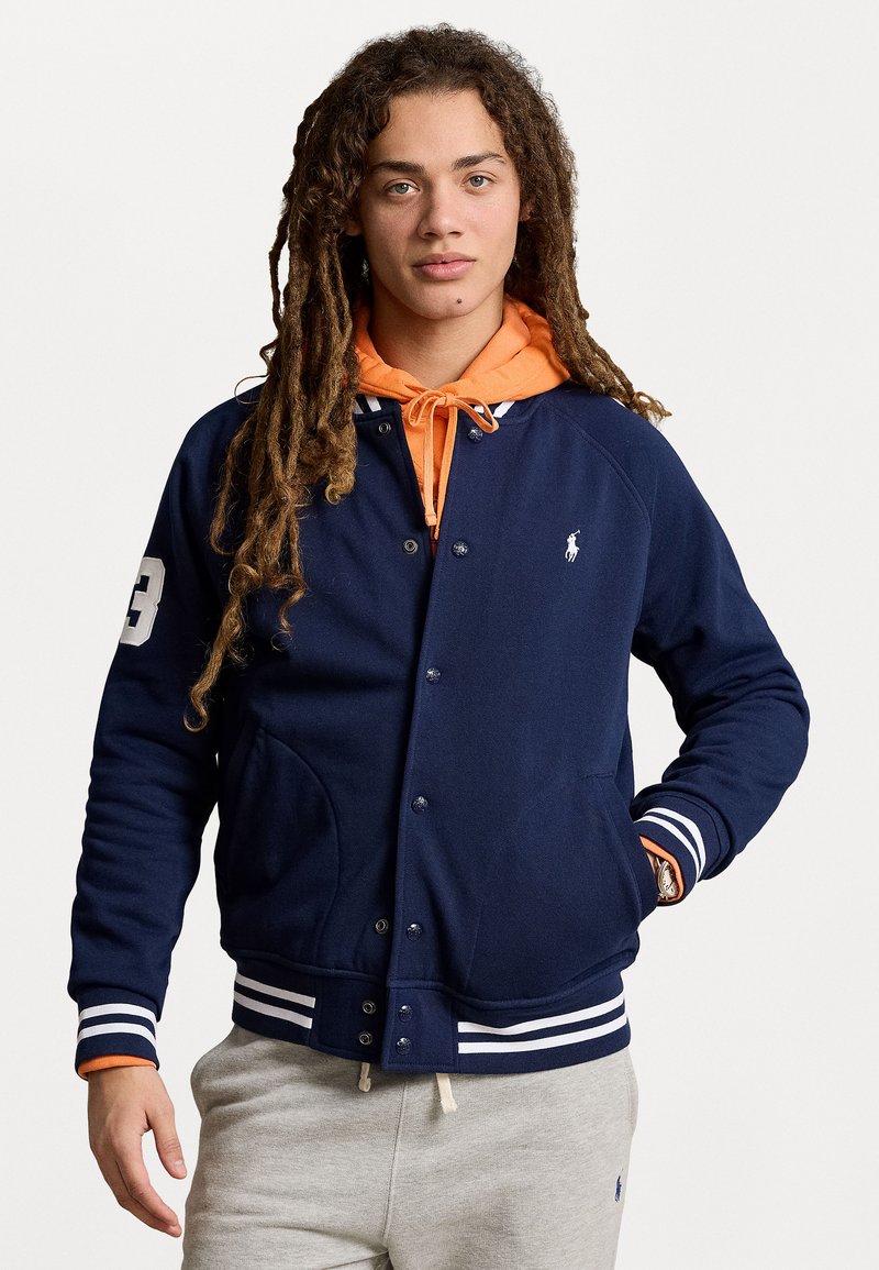 Polo Ralph Lauren TRIPLE PONY FLEECE BASEBALL JACKET - Zip-up sweatshirt - newport navy