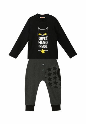 SET - Tracksuit bottoms - schwarz