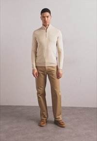 KNITID CASHMERE BLEND EASY FIT HALF ZIP - Strickpullover - sable
