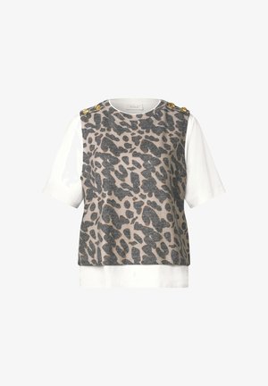 Street One Studio, 2-IN-1 SHIRT MIT KNÖPFEN UND LEO-MUSTER - Camiseta estampada - black