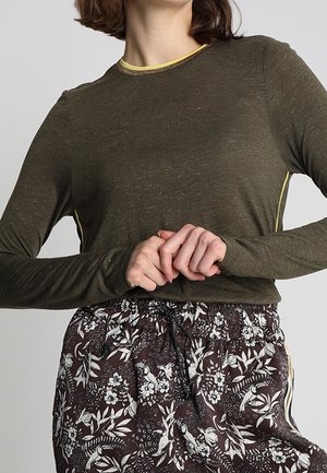Langærmet T-shirt - mottled olive