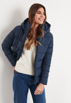 DIANNA HOODED SHORT PUFFER - Jas - navy