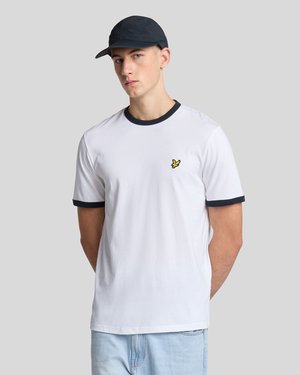 Lyle & Scott RINGER - Basic póló - white/dark navy