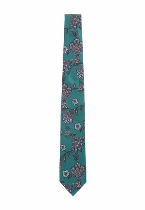 ITALY - Stropdas - teal blue paisley