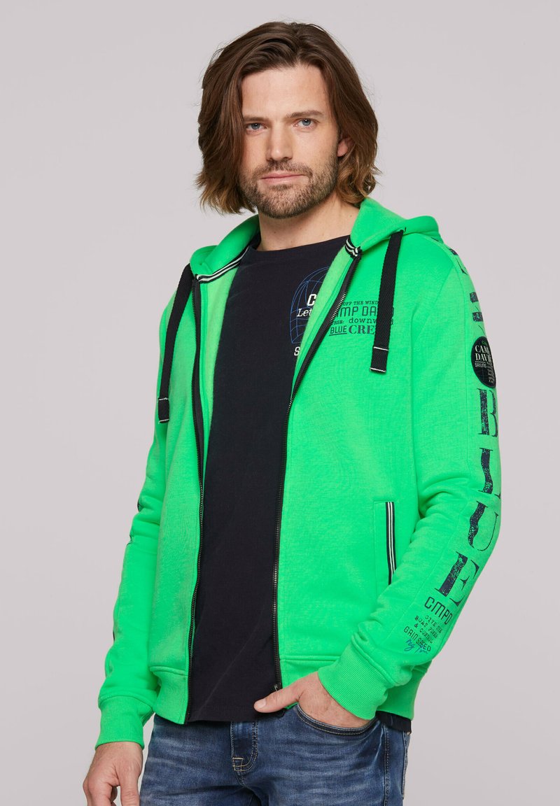 Camp David - KAPUZEN MIT ÄRMEL-ARTWORK - Zip-up sweatshirt - electric green, Enlarge