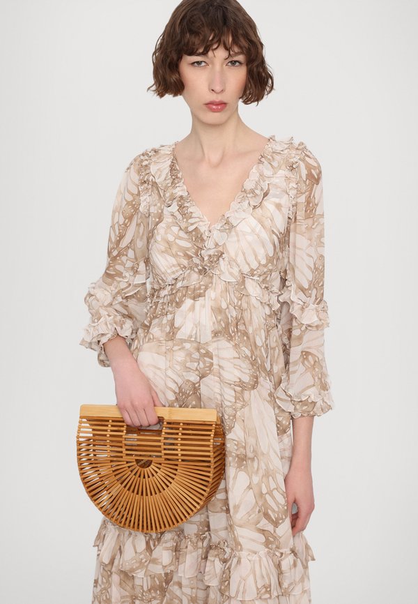 FLUTTER LONG SLEEVE BALLERINA DRESS - Occasion wear - chestnut2