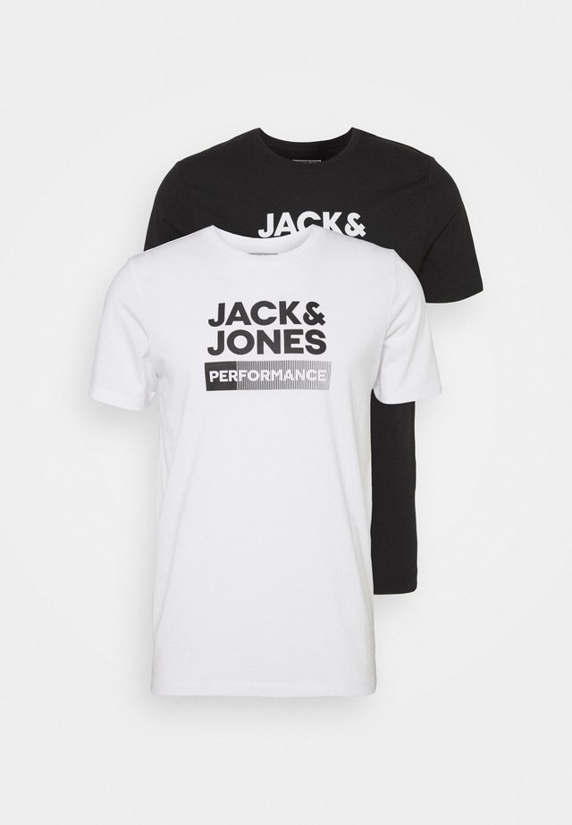 JCOZ SPORT LOGO TEE 2 PACK - T-shirt imprimé - black/white