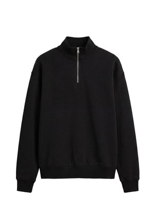 PULL&BEAR, QUARTER-ZIP - SWEATSHIRT - Sweater - black